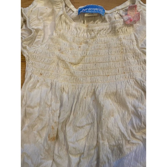 Periscope Stretch Vintage Top White with Butterfly - Picture 5 of 6